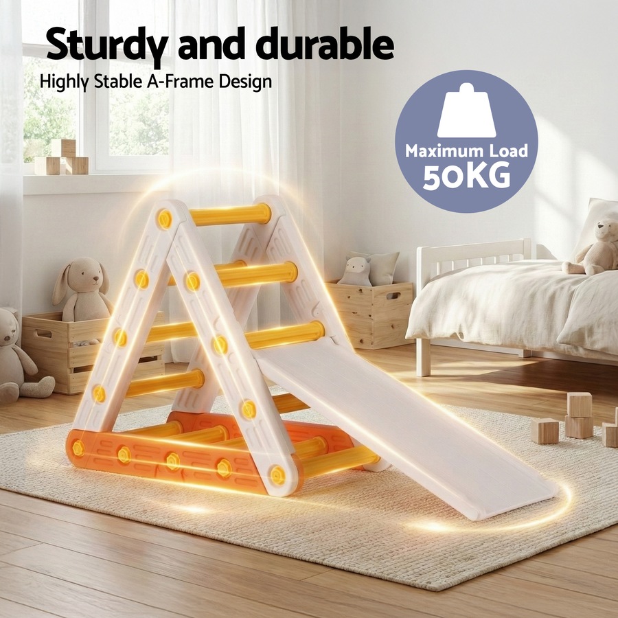 Keezi Kids Climbing Frame Sets With Slide Indoor Outdoor Toddler Toys Triangle