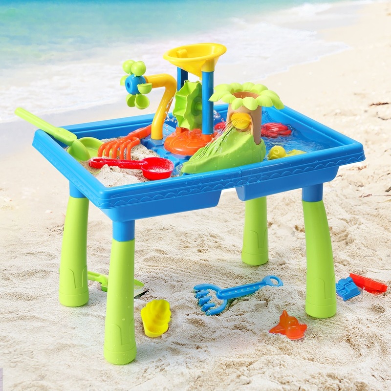 Buy Keezi Kids Sand and Water Table Windmill Shovel Outdoor Sandpit Toys Beach Play MyDeal
