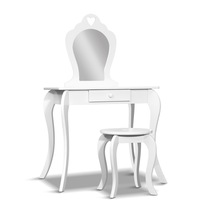 Keezi Kids Vanity Dressing Table Stool Set Mirror Princess Children Makeup