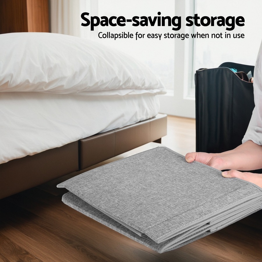 1X Keezi Kids Toy Box Large Chest Storage with Flip-Top Lid Foldable Organizer Bins Grey