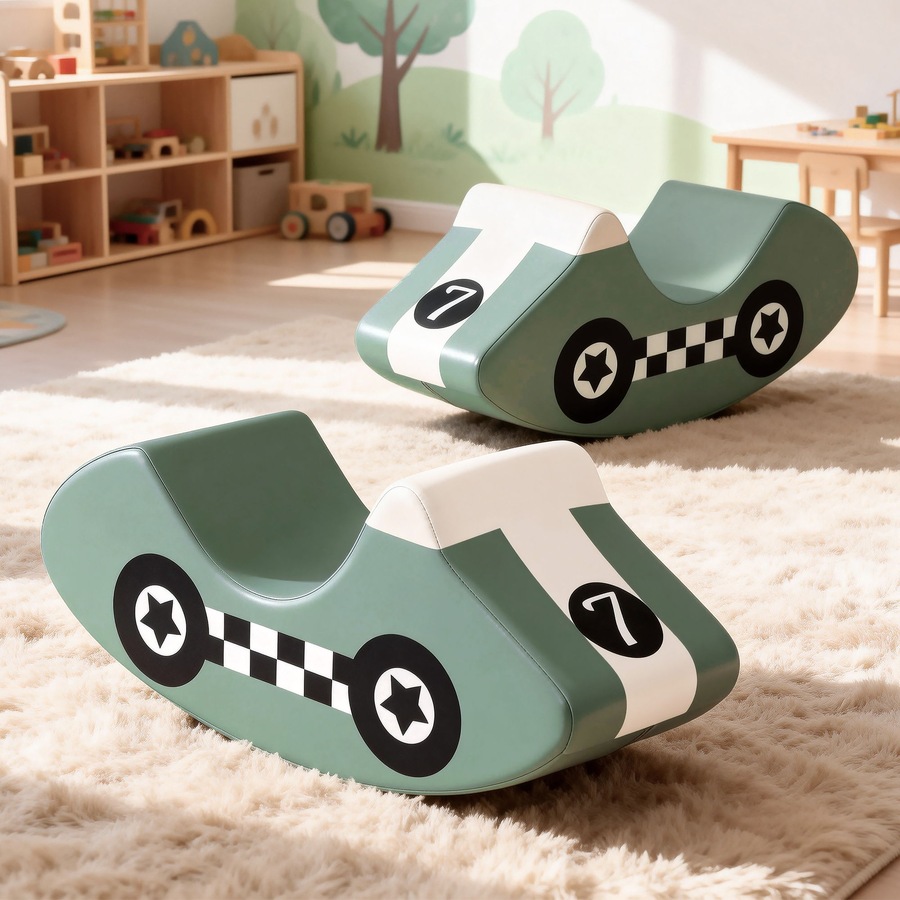 Keezi Kids Climbing Blocks Foam Toddler Playset Soft Indoor Climbing Toy Rocker Green