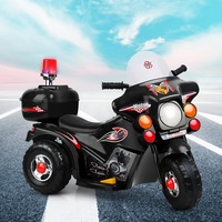 Rigo Kids Ride On Car Police Motorcycle 6V Electric Toy 25W Motor MP3 Black