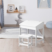 1 Keezi Kids Table and 1 Chair Set White
