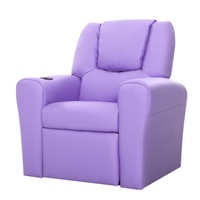 1X Keezi Kids Recliner Chair Purple PU Leather Sofa Lounge Couch Children Armchair