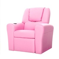 1X Keezi Kids Recliner Chair Pink PU Leather Sofa Lounge Couch Children Armchair