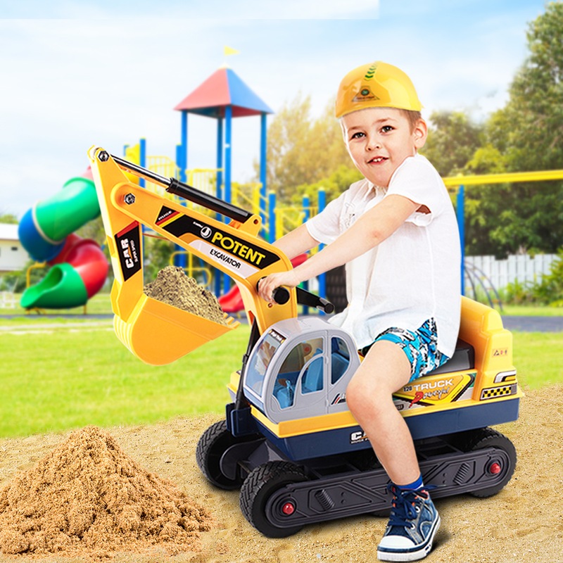 Keezi Kids Ride On Car Digger Toy Sand Excavator Children w/ Helmet