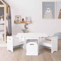 1 Keezi Kids Table and 2 Chairs Set White