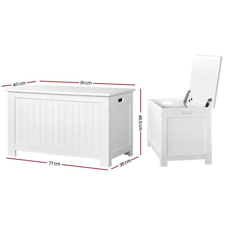 Buy Keezi Kids Toy Box Storage Chest Children Organiser White