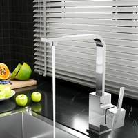 1X Cefito Kitchen Tap Mixer Tap Square Sink Faucet Basin Laundry Chrome