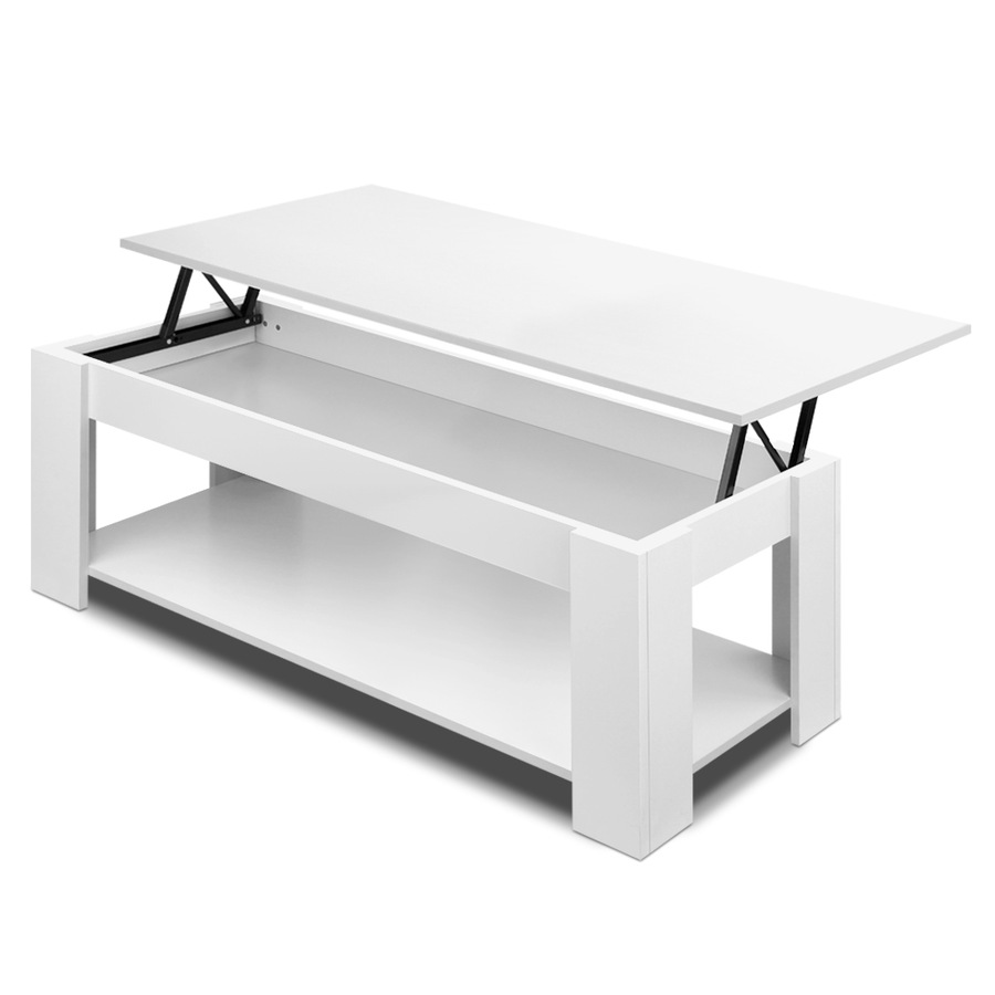 2-in-1 Artiss Coffee Table Lift-top White 98CM