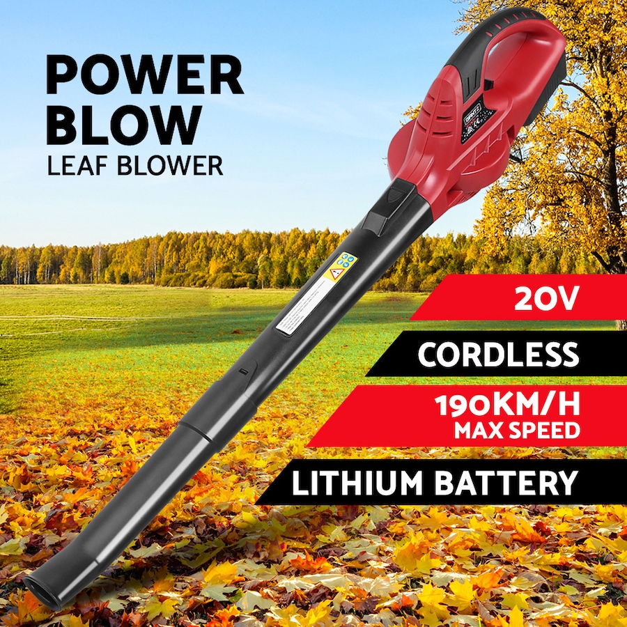 20V Giantz Cordless Leaf Blower Lithium Electric Battery Nozzles 2-Speed Garden