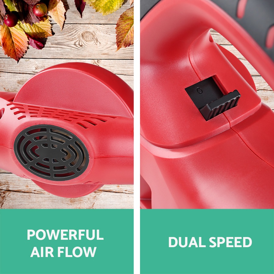 20V Giantz Cordless Leaf Blower Lithium Electric Battery Nozzles 2-Speed Garden