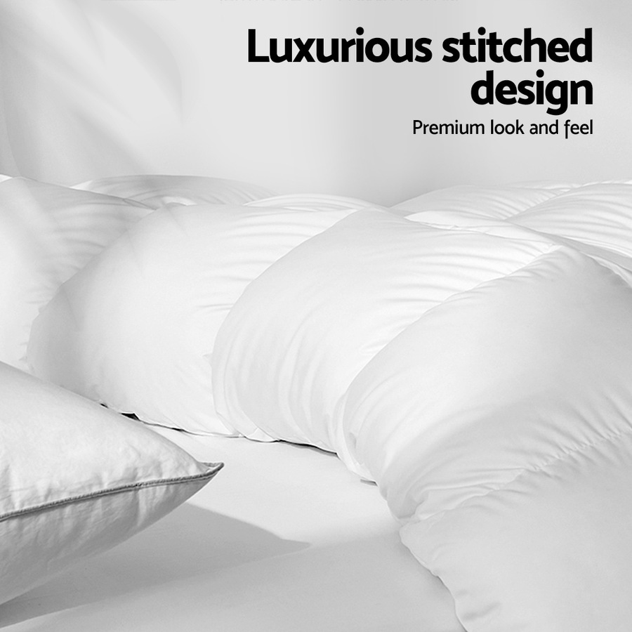 700GSM Super King Goose Down Feather Quilt Giselle Bedding