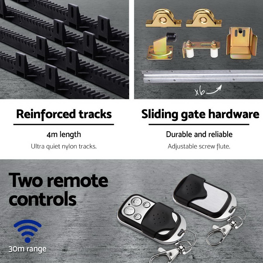 LockMaster 1200KG Auto Sliding Gate Opener Motor Remote Hardware Accessories Kit