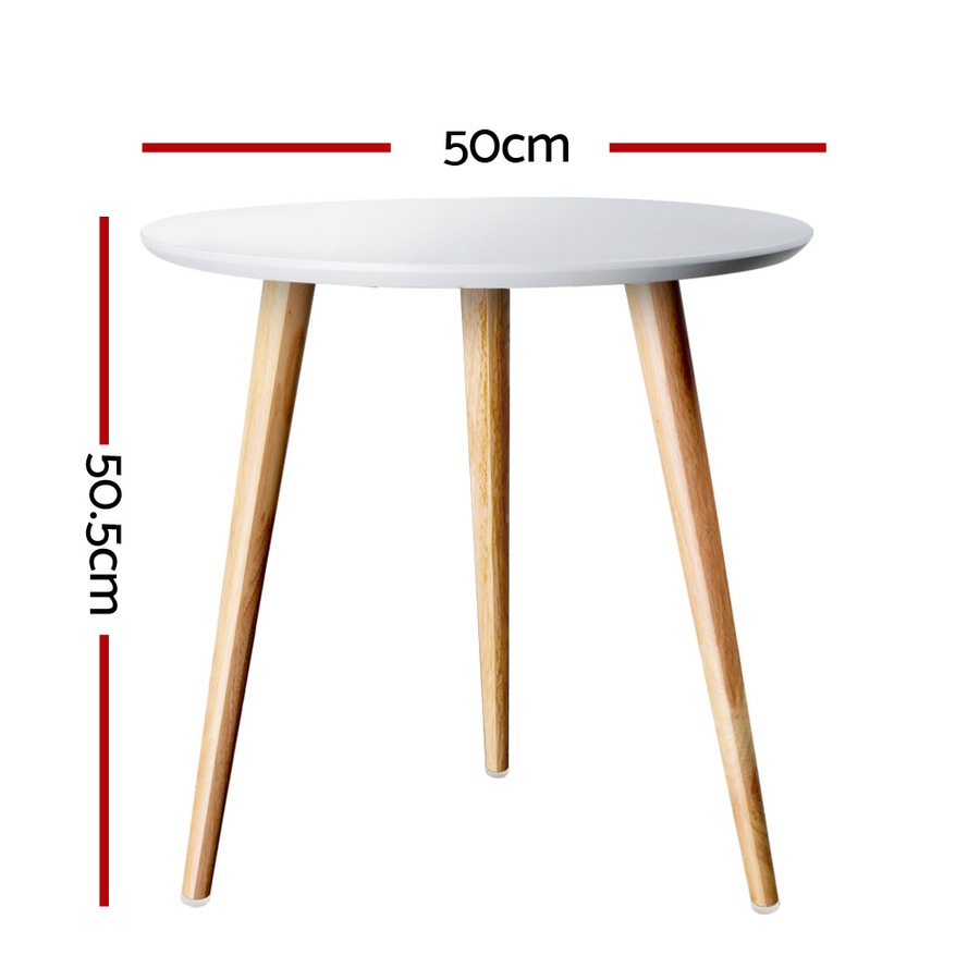 50CM Artiss Coffee Table Round Callix