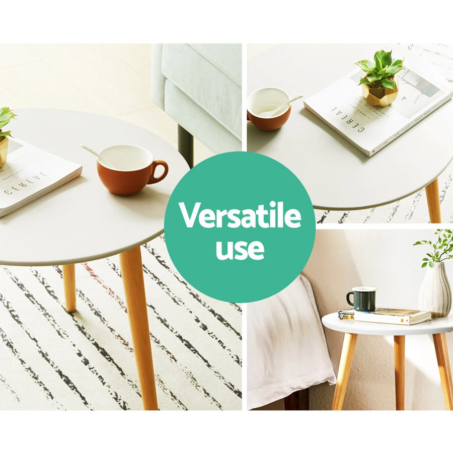 50CM Artiss Coffee Table Round Callix