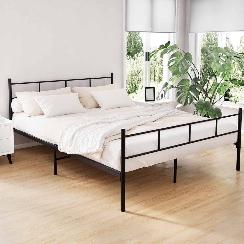 Buy Artiss Metal Bed Frame Queen Size Platform Foundation Mattress Base ...