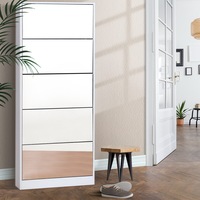 25 Pairs Artiss Shoe Rack Mirror Storage Cabinet