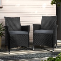 Gardeon Outdoor Dining Chairs Patio Furniture Wicker Garden Cushion Idris 2PC