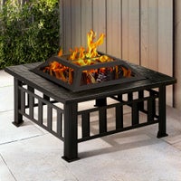 Polygonal Fire Pit Outdoor Fireplace Brazier Portable Patio Garden