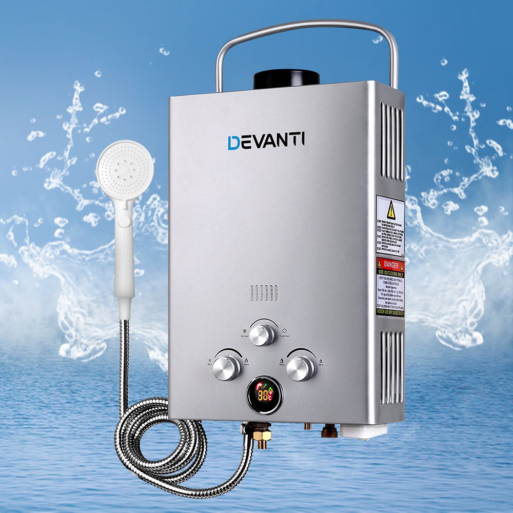 Devanti Portable Gas Water Heater Hot Shower Camping LPG Outdoor Instant 4WD SR