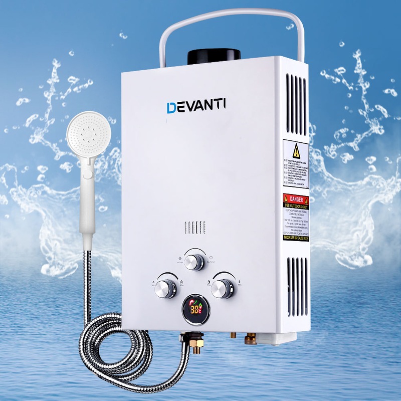 Buy DEVANTi Gas Hot Water Heater Portable Shower Camping LPG Outdoor  Instant 4WD WH - MyDeal