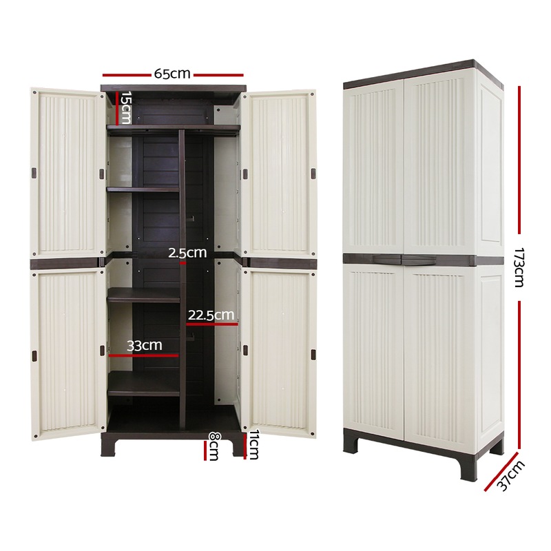 Outdoor Storage Cabinet Lockable Cupboard Tall Garden Sheds Garage Adjustable Buy Laundry Cabinets 9350062114438