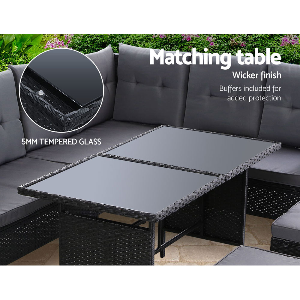 Outdoor Sofa Set Patio Furniture Lounge Setting Dining Chair Table Black Buy Outdoor Lounge Settings 9350062265604