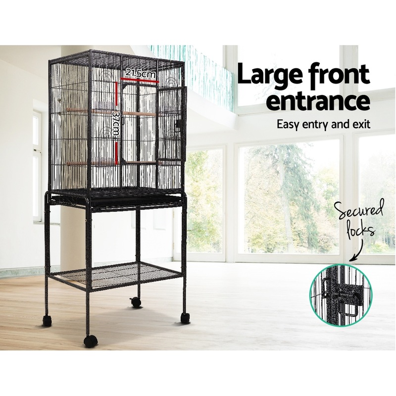 Buy i.Pet Bird Cage Large Parrot Aviary With Stand Budgie Cages 144CM ...