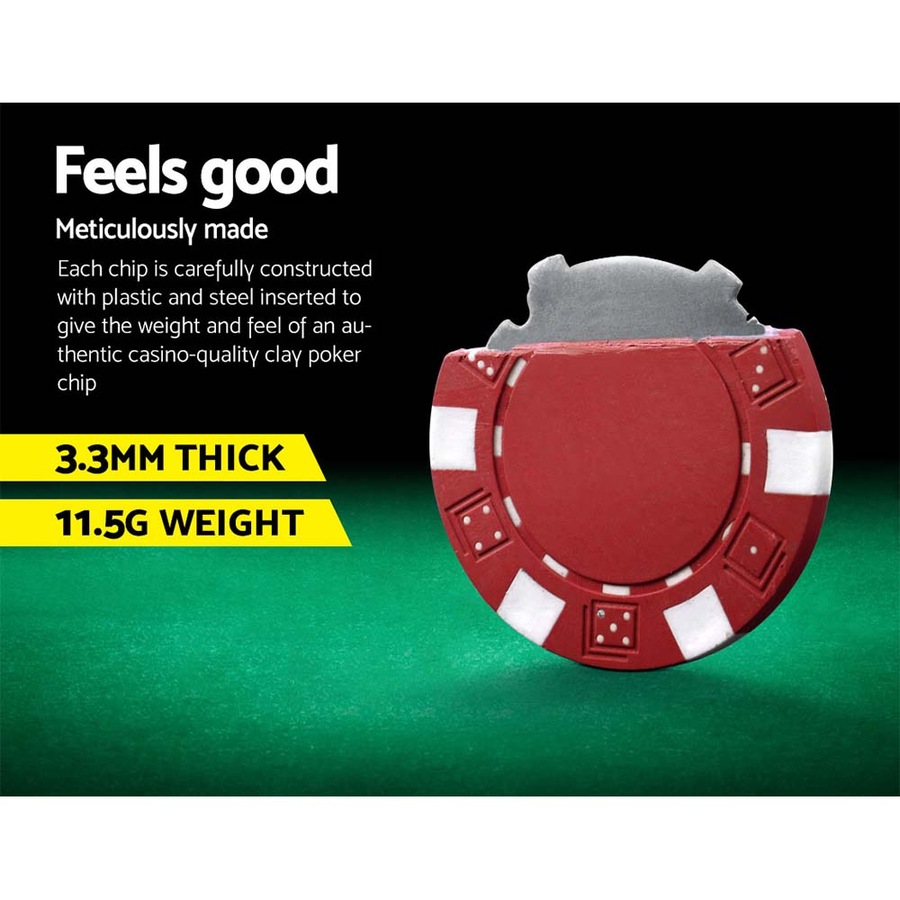 1000pcs Poker Chips Set Casino Texas Hold'em Gambling Party Game Dice Cards Case