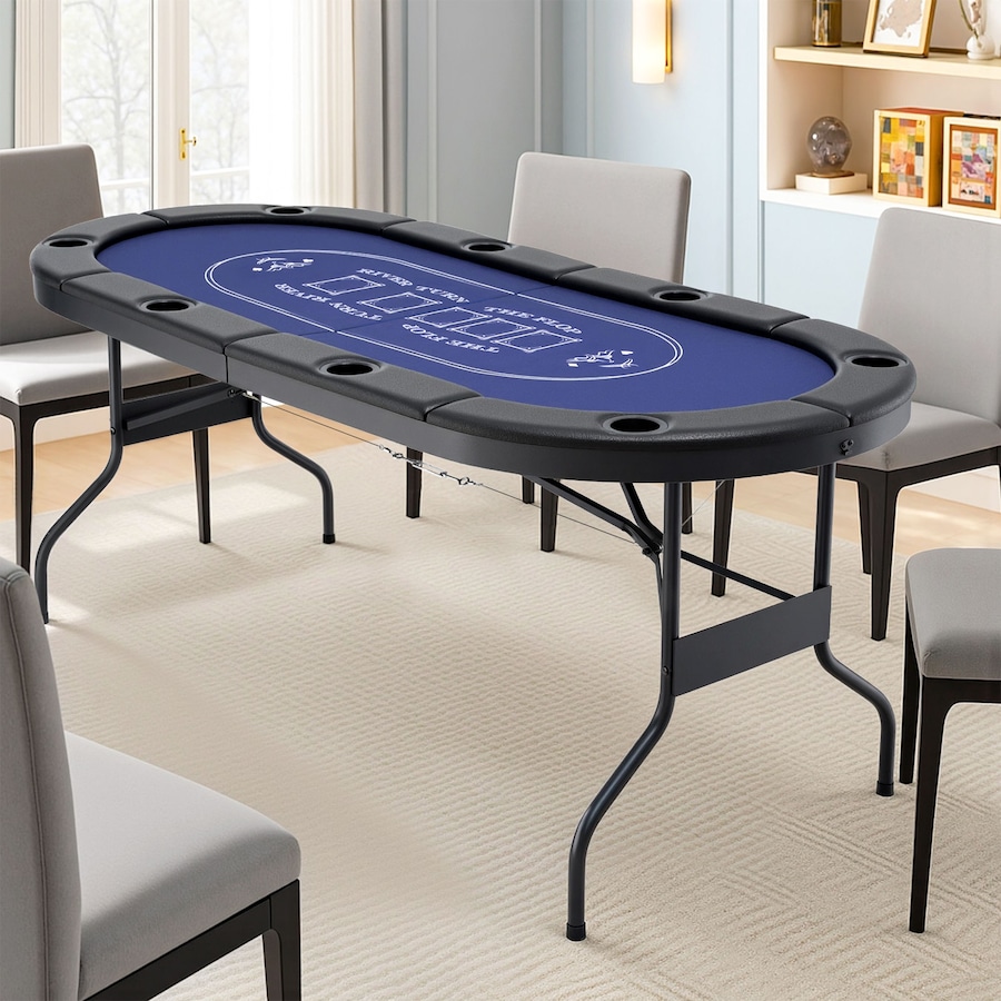 Poker Game Table Folding Poker Table 8 Player 1.8M 8-Player Table Top Cardboard