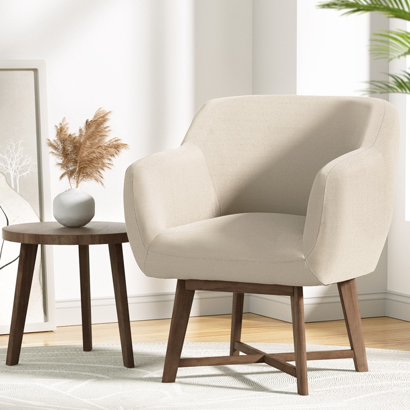 Buy 1x Artiss Armchair Beige - MyDeal