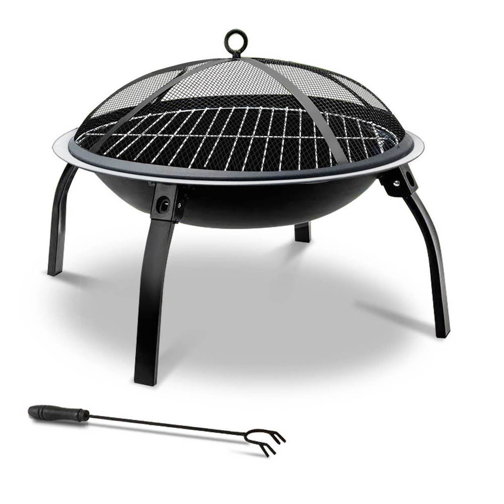 Grillz Portable Outdoor Fire Pit BBQ Camping Garden Patio Fireplace 22"