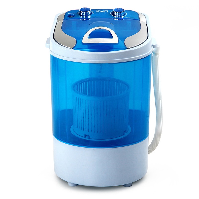 Devanti 4KG Mini Portable Washing Machine Spin Top Load Camping Caravan