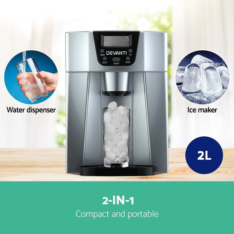 Buy Devanti 2L Portable Ice Maker Water Dipenser Ice Cube Machine