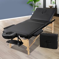 3 Fold Zenses Massage Table Beauty Bed 70cm Portable Black