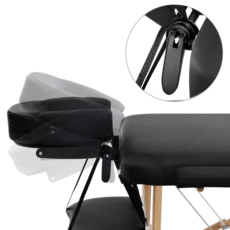 3 Fold Zenses Massage Table Beauty Bed 70cm Portable Black