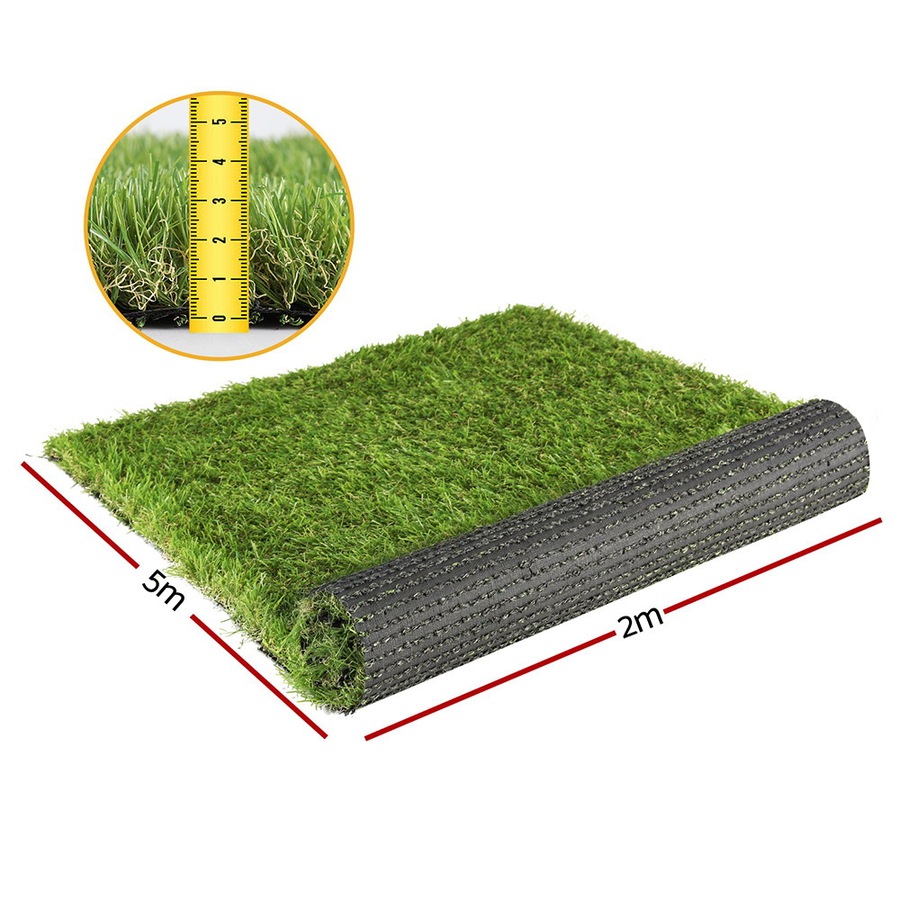 2mx5m Prime Turf Artificial Grass 35mm Synthetic Fake Lawn Turf Plastic Plant 4-coloured
