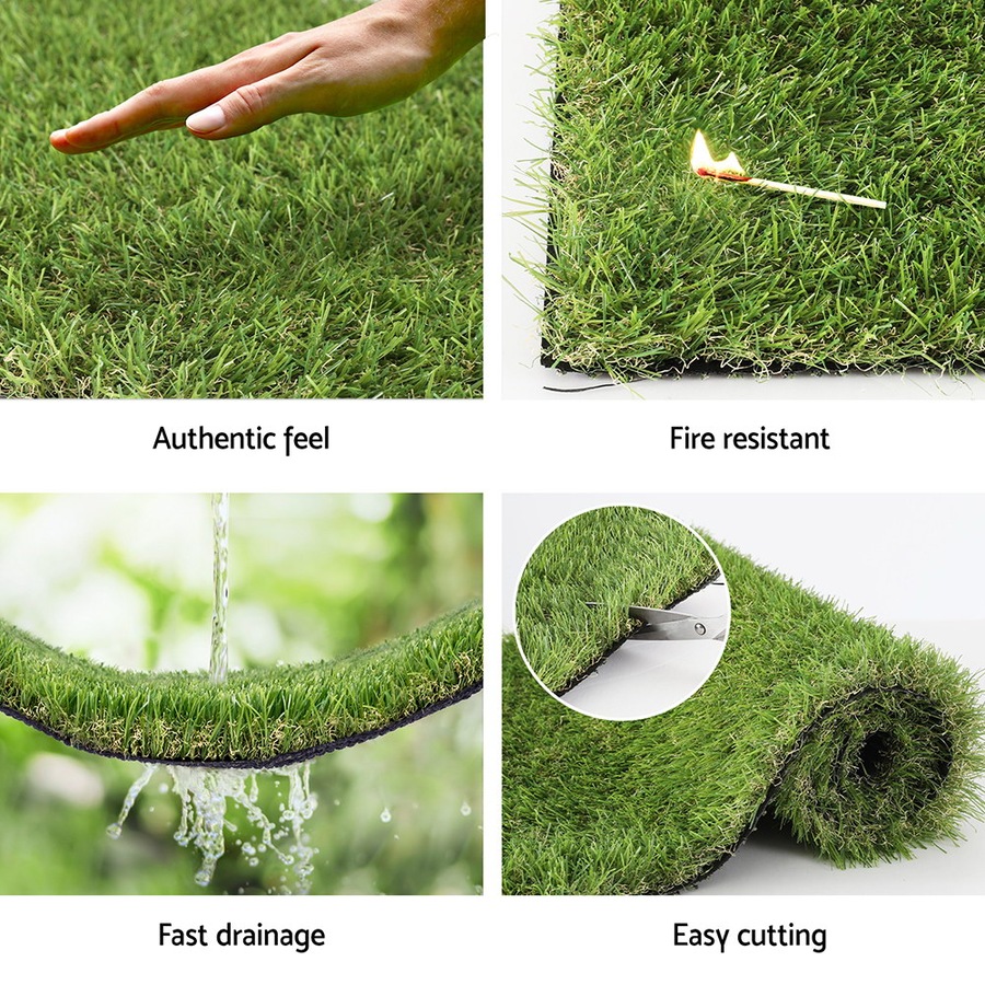 2mx5m Prime Turf Artificial Grass 35mm Synthetic Fake Lawn Turf Plastic Plant 4-coloured