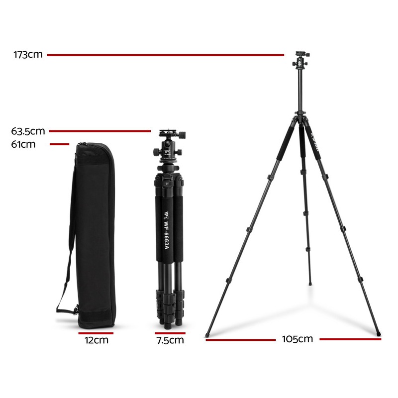 Buy Professional Camera Tripod Monopod Stand DSLR Ball Head Mount 173cm