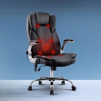 Artiss 8 -Point Massage Office Chair Executive Computer Gaming Chairs Black PU Leather