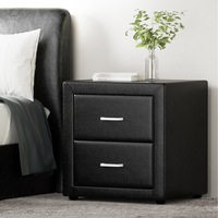 2 Drawers Artiss Bedside Table Side Table Nightstand Black