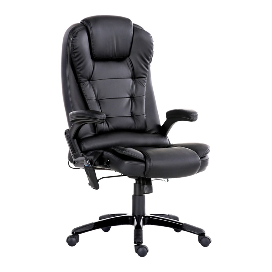 Artiss Massage Office Chair 8 -Point Executive Computer Gaming Chairs Black PU Leather