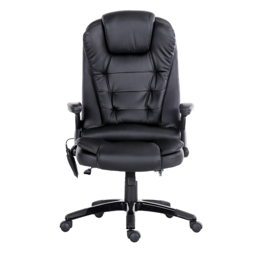 Artiss Massage Office Chair 8 -Point Executive Computer Gaming Chairs Black PU Leather