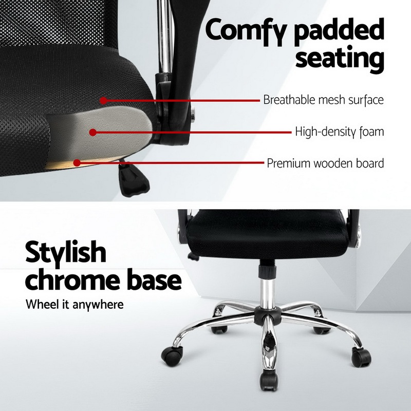 Buy Artiss Mesh Office Chair High Back Black MyDeal