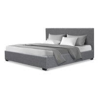 Buy Artiss Bed Frame Queen Size Gas Lift Grey NINO - MyDeal