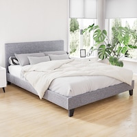 215x114 Artiss Bed Frame Queen Grey NEO