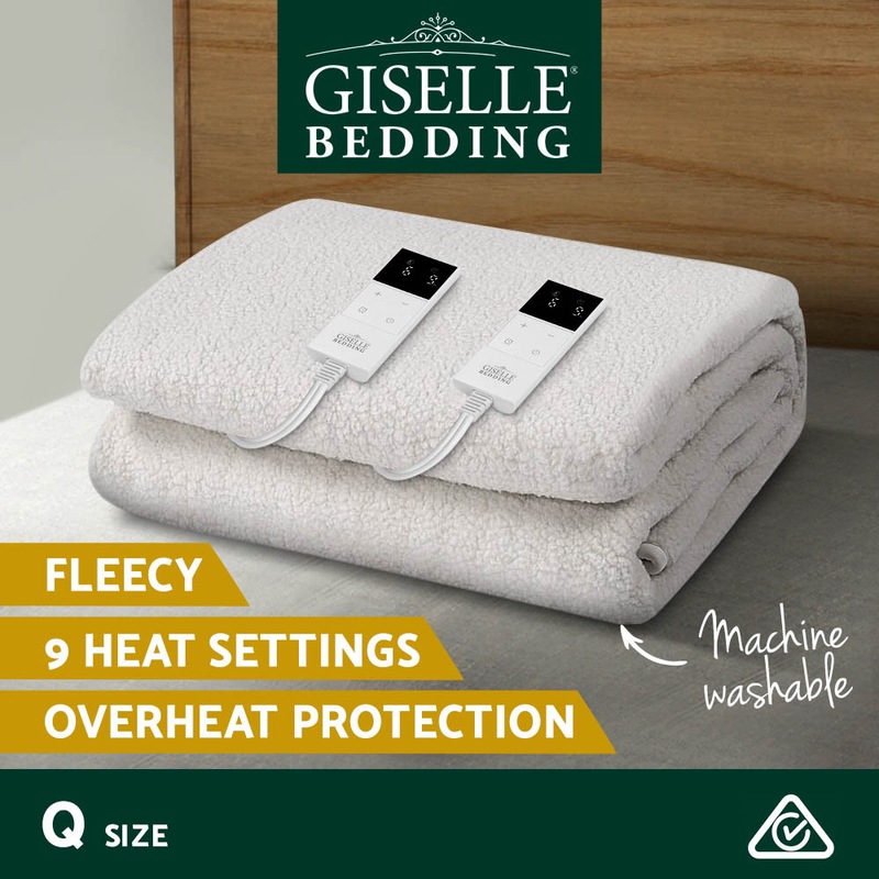 Buy Giselle Electric Blanket Queen Fitted Heated Pad Fleecy Underlay