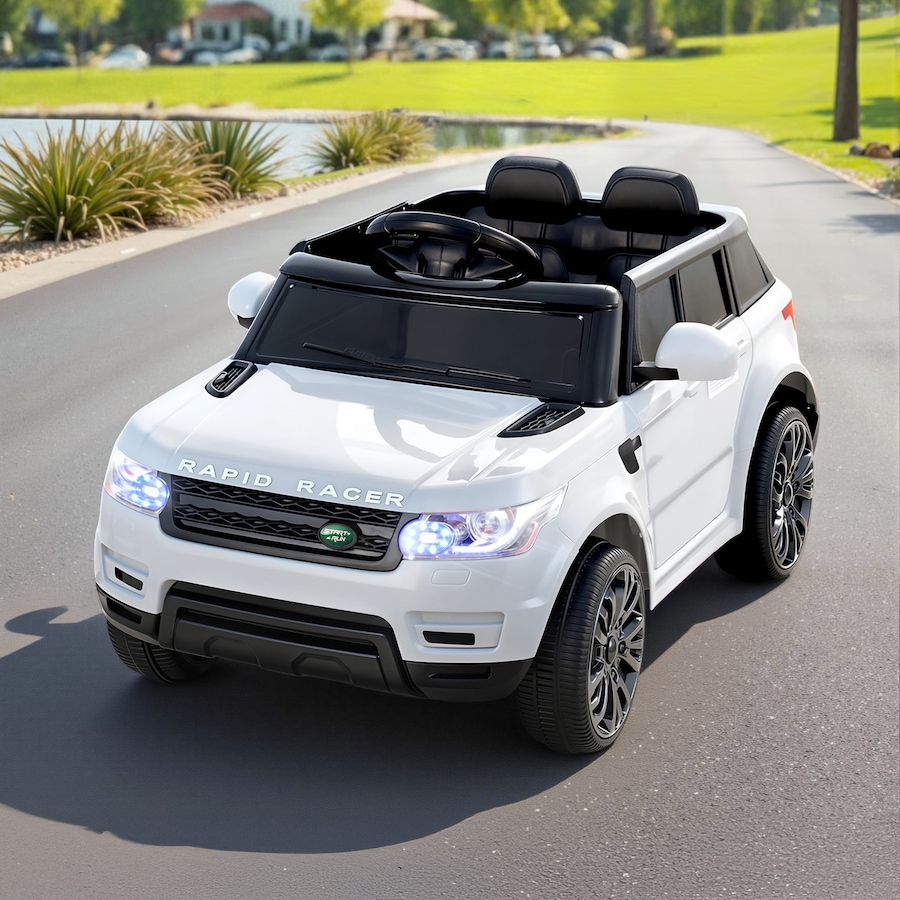 93x54cm Kids Ride On Car 12V Rigo Electric Toys Remote MP3 LED Lights White