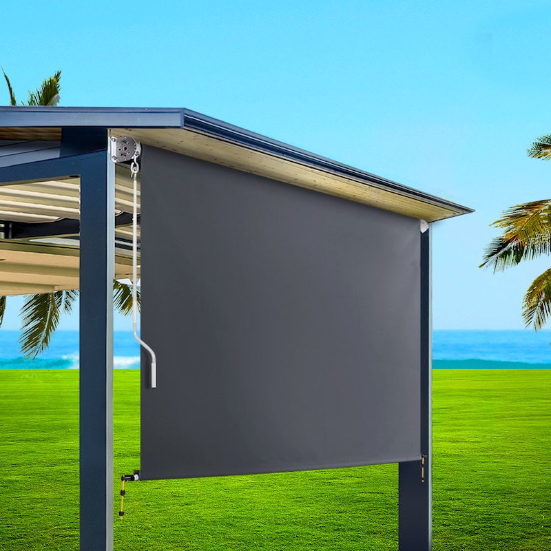 Retractable Straight Drop Roll Down Awning Patio Screen 1.8X2.5M Buy Outdoor Blinds